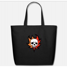 Skull Fire Black Eco-Friendly Tote Bag